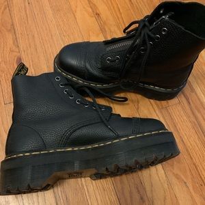 Dr. Martens Black Sinclair Milled Nappa Leather Platform Boots